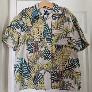 Vintage Toes On The Nose Men's Floral Skort Sleeve Button Up Hawaiian Shirt  L